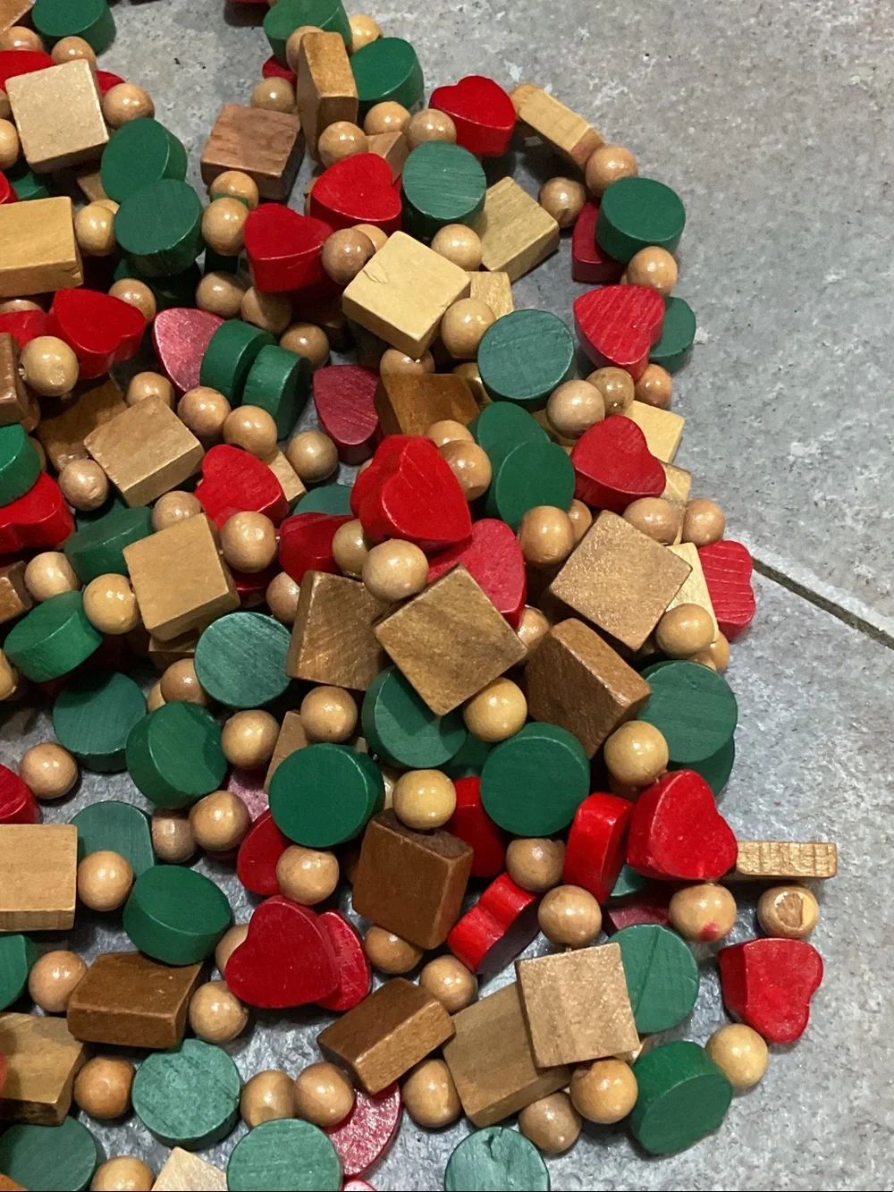 Vintage wooden beads for garland 3 sets 9 feet each